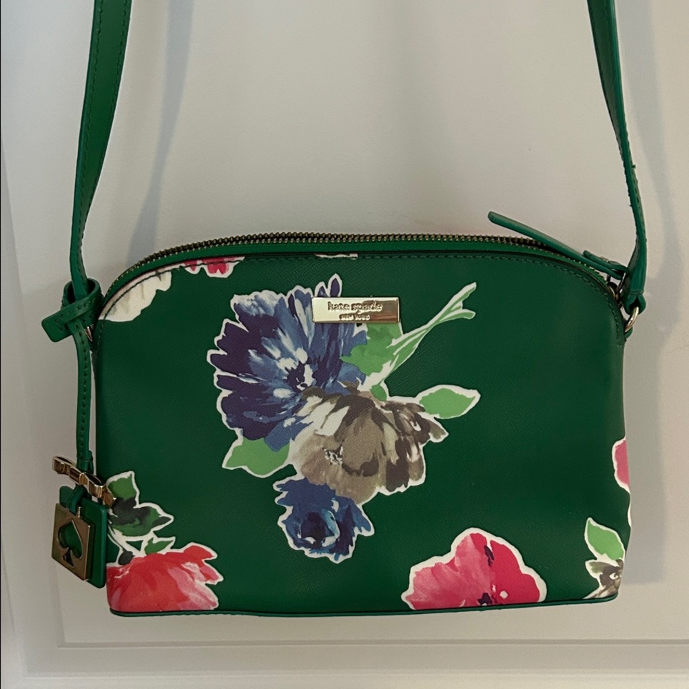 Kate Spade Green Floral Crossbody Bag